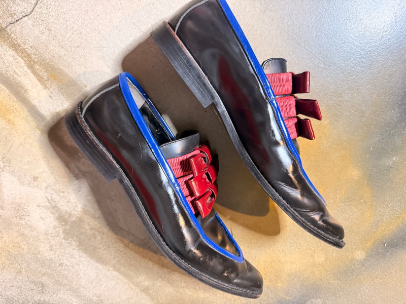 comme des garcons川久保玲尖頭蝴蝶結牛津鞋-4