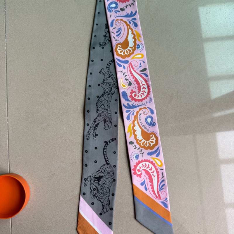 💖Hermes Twilly Bandana💖 全新 粉色-2