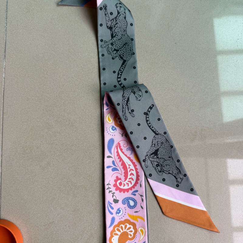 💖Hermes Twilly Bandana💖 全新 粉色-3
