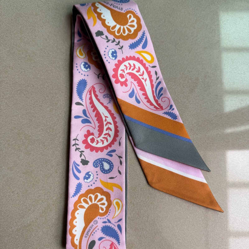 💖Hermes Twilly Bandana💖 全新 粉色-4