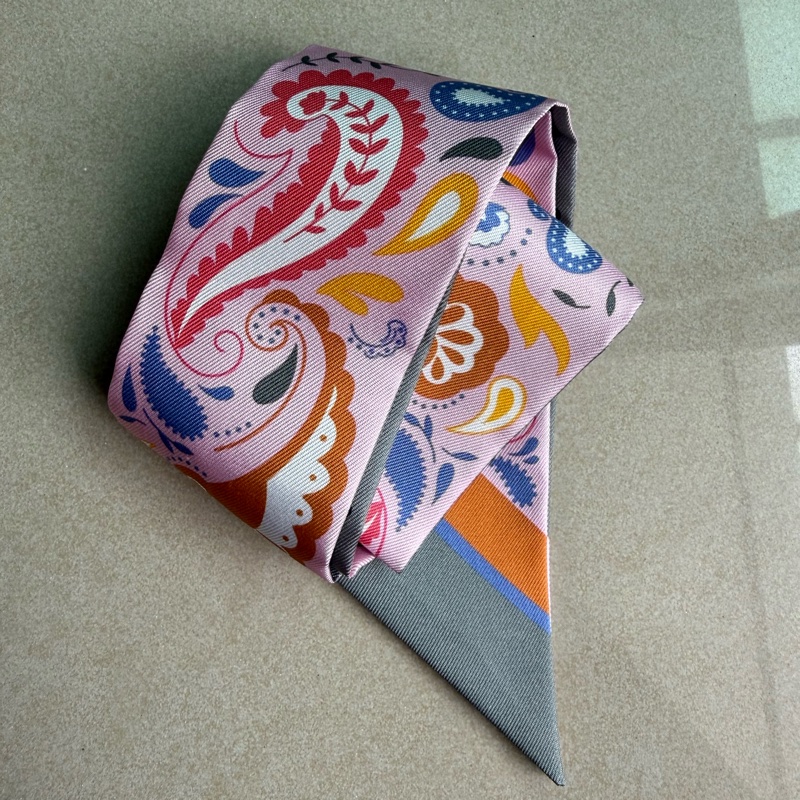 💖Hermes Twilly Bandana💖 全新 粉色-5