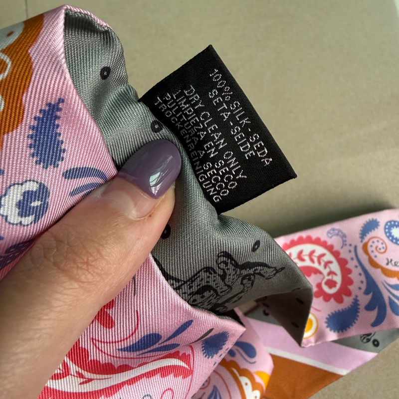 💖Hermes Twilly Bandana💖 全新 粉色-8