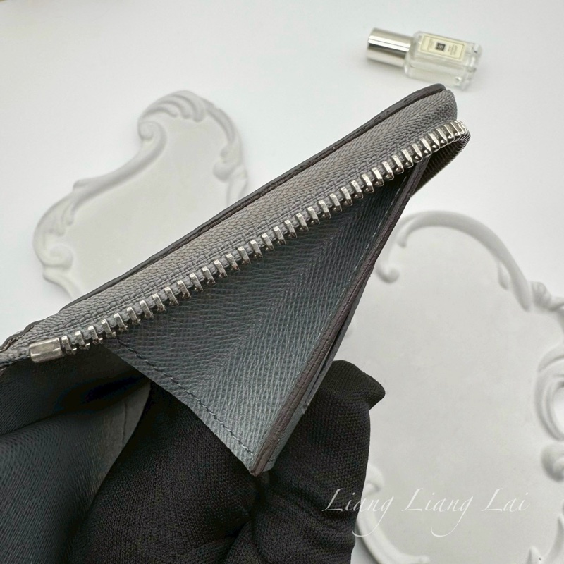 LOUIS VUITTON LV Taiga 牛皮大象灰拉鍊長夾-12