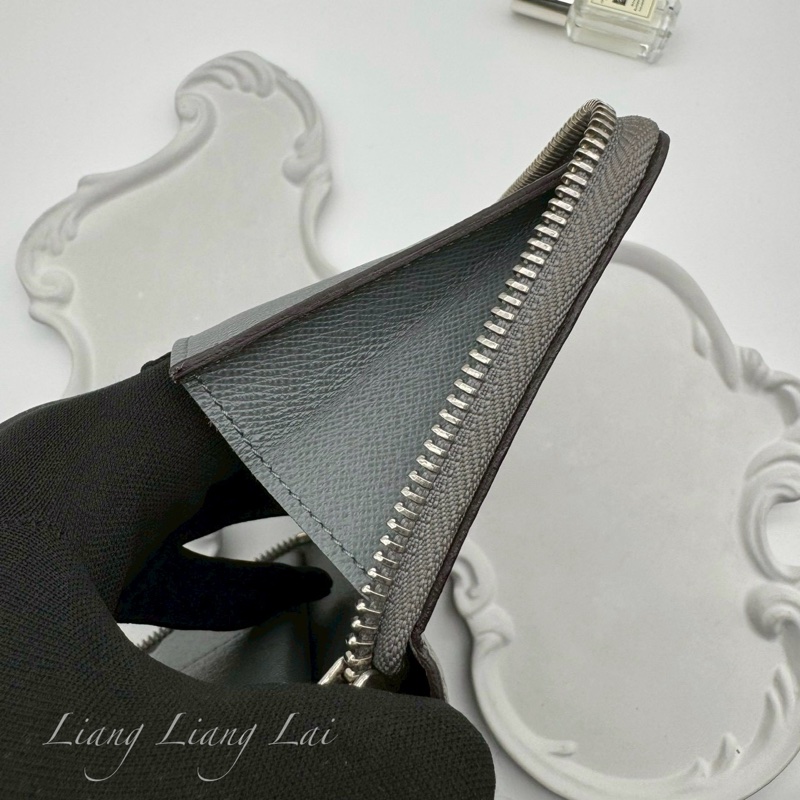 LOUIS VUITTON LV Taiga 牛皮大象灰拉鍊長夾-13