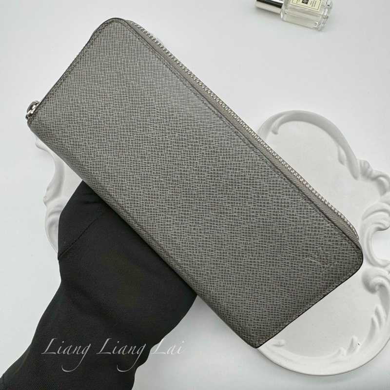LOUIS VUITTON LV Taiga 牛皮大象灰拉鍊長夾-14
