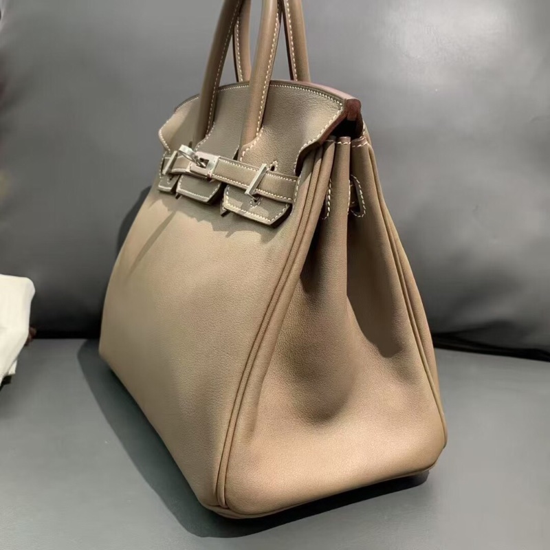 Hermes愛馬仕Birkin25大象灰swift皮銀扣T刻-1