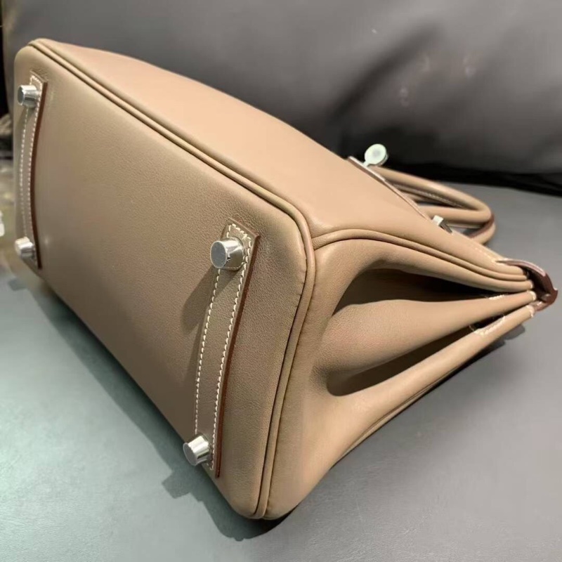 Hermes愛馬仕Birkin25大象灰swift皮銀扣T刻-3