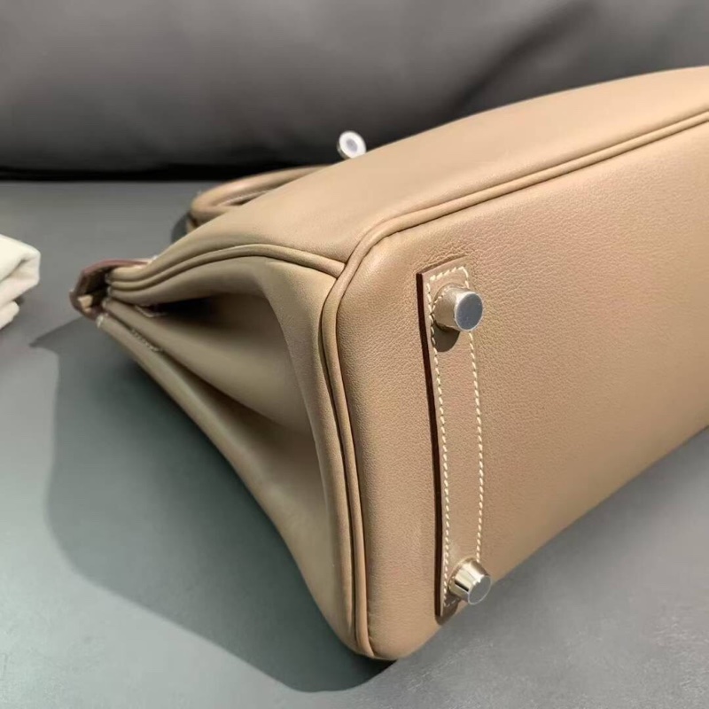 Hermes愛馬仕Birkin25大象灰swift皮銀扣T刻-4