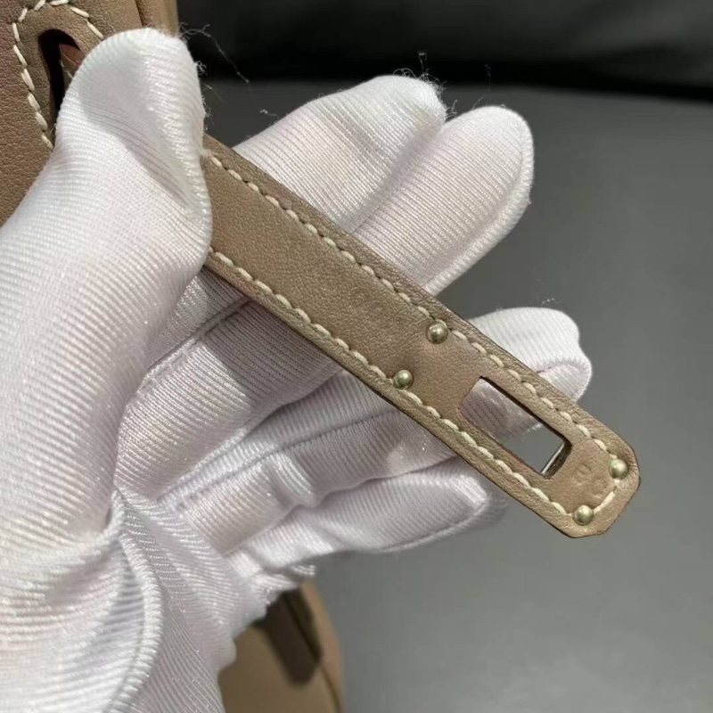 Hermes愛馬仕Birkin25大象灰swift皮銀扣T刻-5
