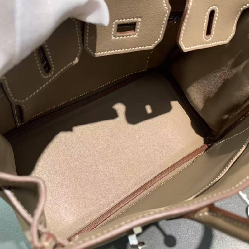 Hermes愛馬仕Birkin25大象灰swift皮銀扣T刻-6