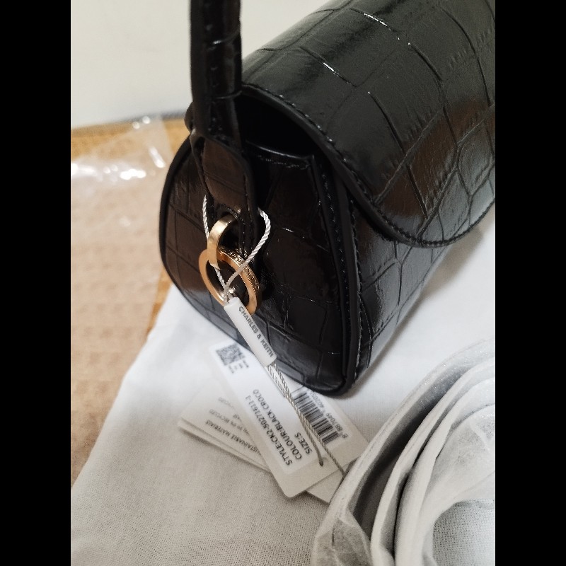 黑色鱷魚皮信封包官網限定版-2