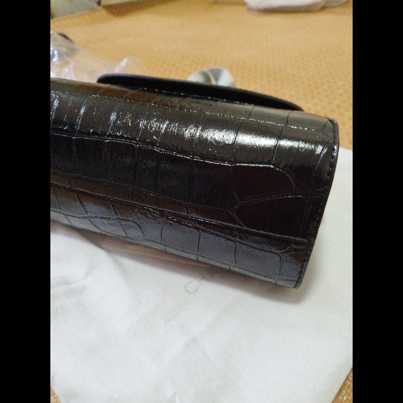 黑色鱷魚皮信封包官網限定版-9