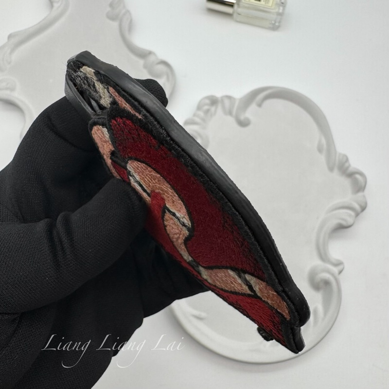 GUCCI GG 古馳Supreme 紅色刺繡心形蛇鏈條掛飾-11