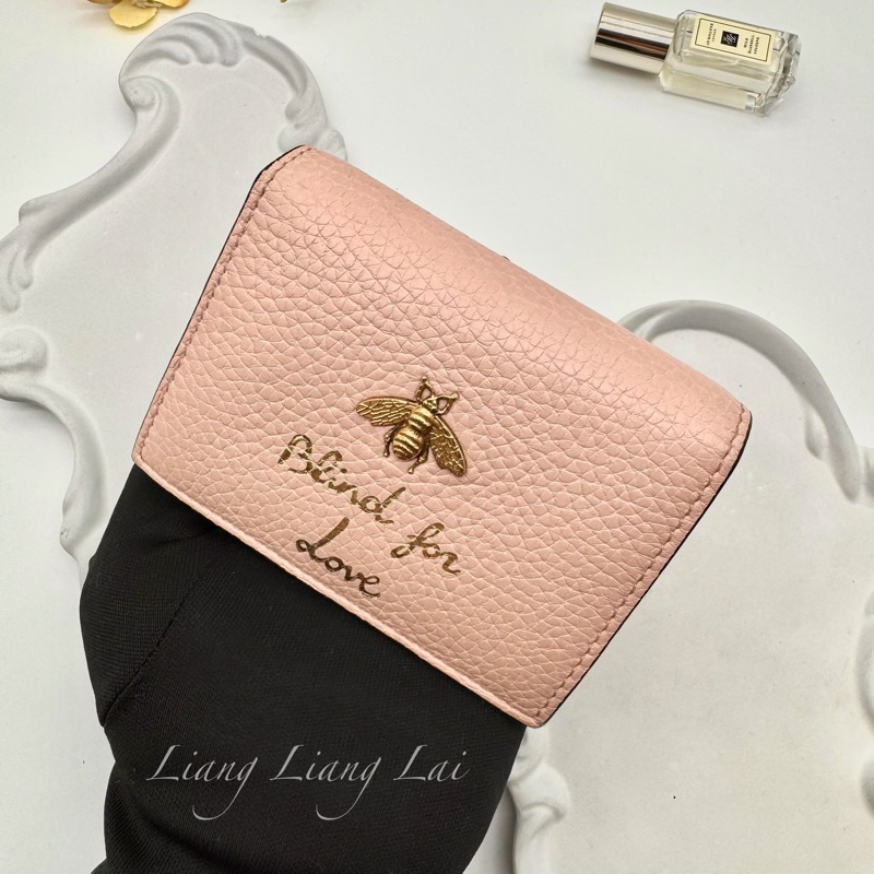 GUCCI經典蜜蜂金屬 LOGO 卡夾 | 短夾-16