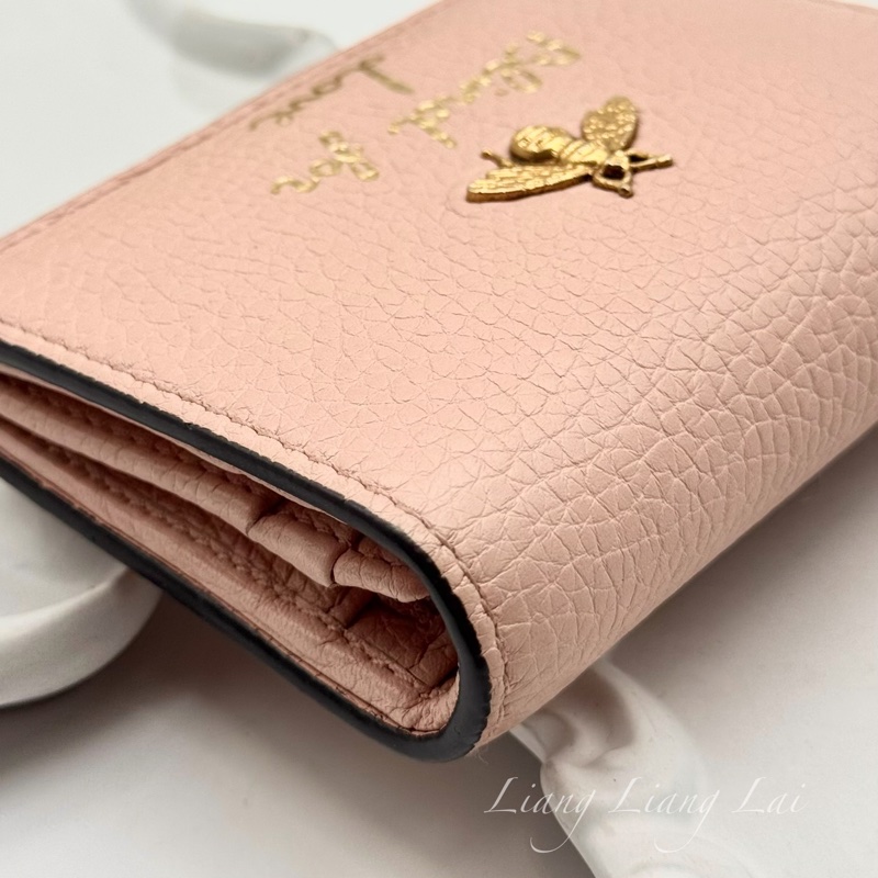 GUCCI經典蜜蜂金屬 LOGO 卡夾 | 短夾-24