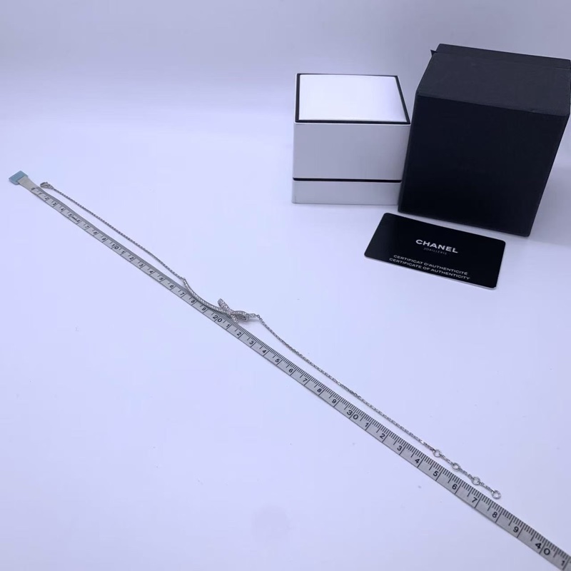 Chanel香奈儿RUBAN蝴蝶结项链 18K白金镶钻 ，2025购入-4