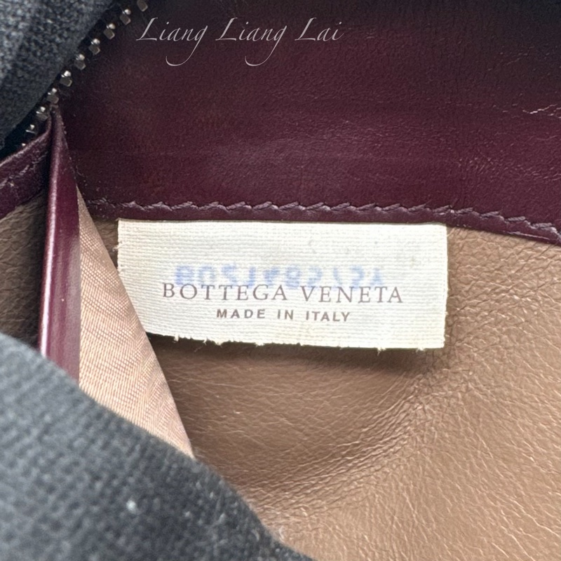 BOTTEGA VENETA BV經典編織小牛皮酒紅色拉鍊長夾-4