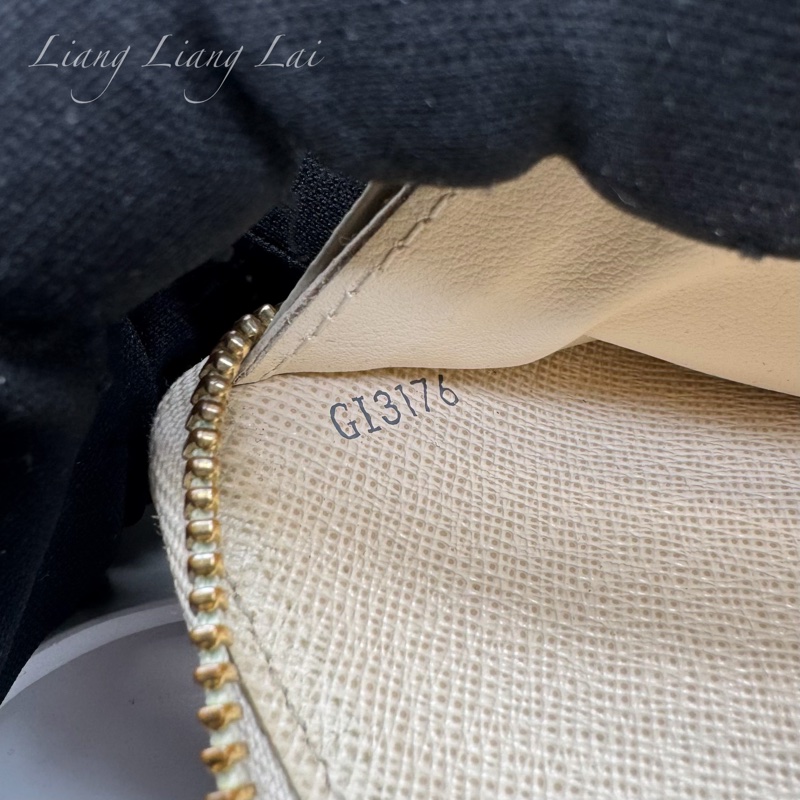 LOUIS VUITTON LV Damier Azur 白棋盤拉鍊長夾-3