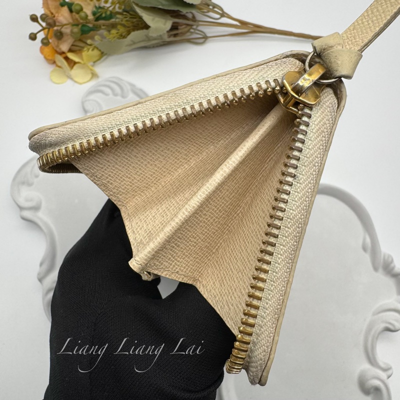 LOUIS VUITTON LV Damier Azur 白棋盤拉鍊長夾-12