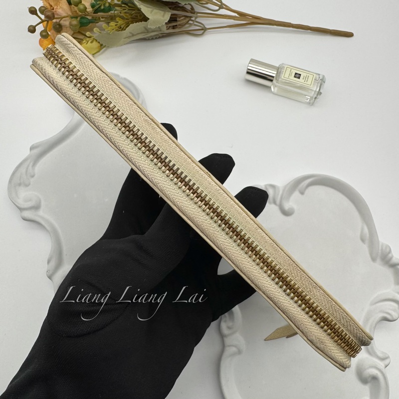 LOUIS VUITTON LV Damier Azur 白棋盤拉鍊長夾-17