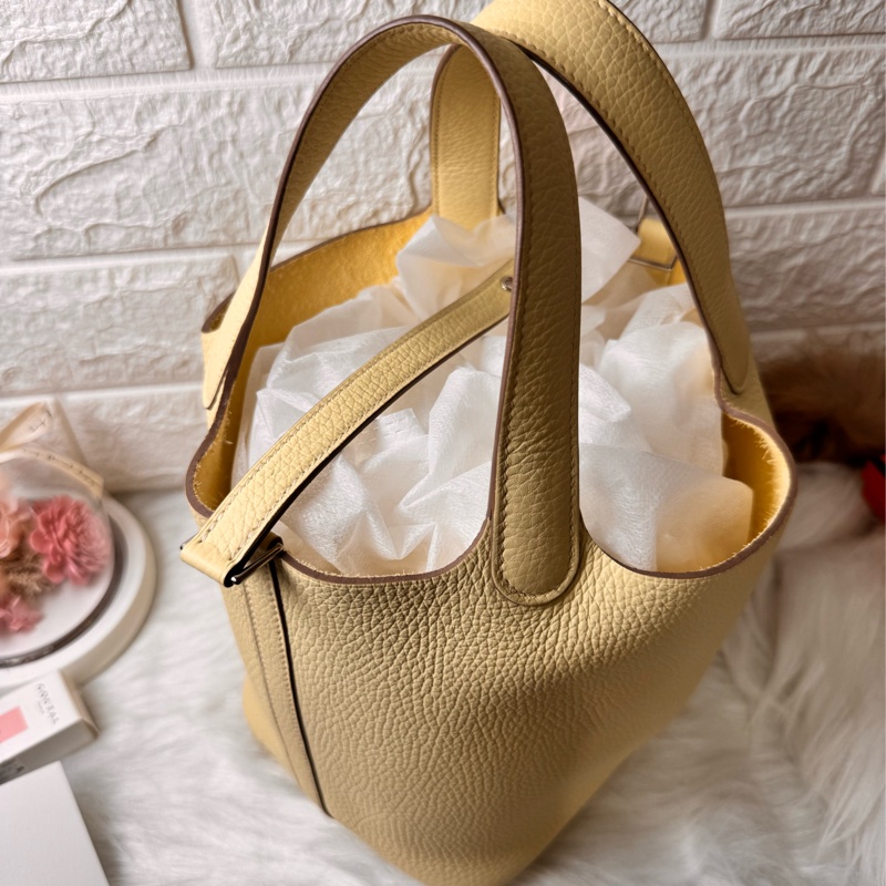 HERMESI8米爾頓 黃TC皮銀釦 PICOTIN18 NEW-2