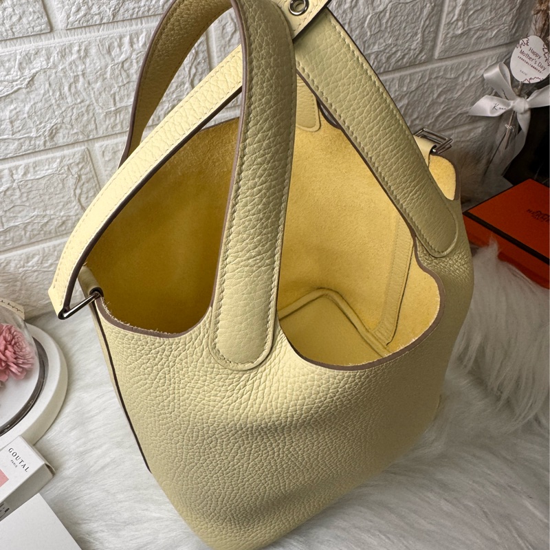 HERMESI8米爾頓 黃TC皮銀釦 PICOTIN18 NEW-3