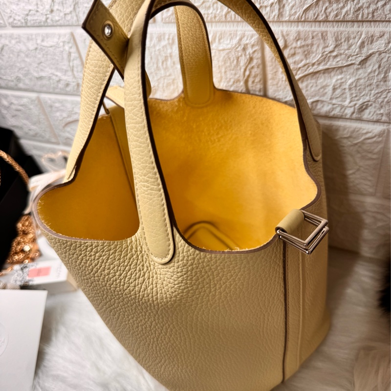 HERMESI8米爾頓 黃TC皮銀釦 PICOTIN18 NEW-4