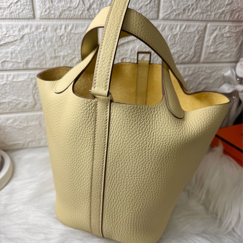 HERMESI8米爾頓 黃TC皮銀釦 PICOTIN18 NEW-10