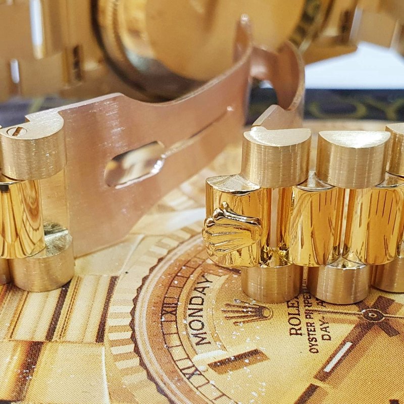 【大眾名錶】ROLEX勞力士18038 Day-Date 18K金 紅蟳錶 原廠金色6.9T鑽面盤 大眾名錶B1266-7