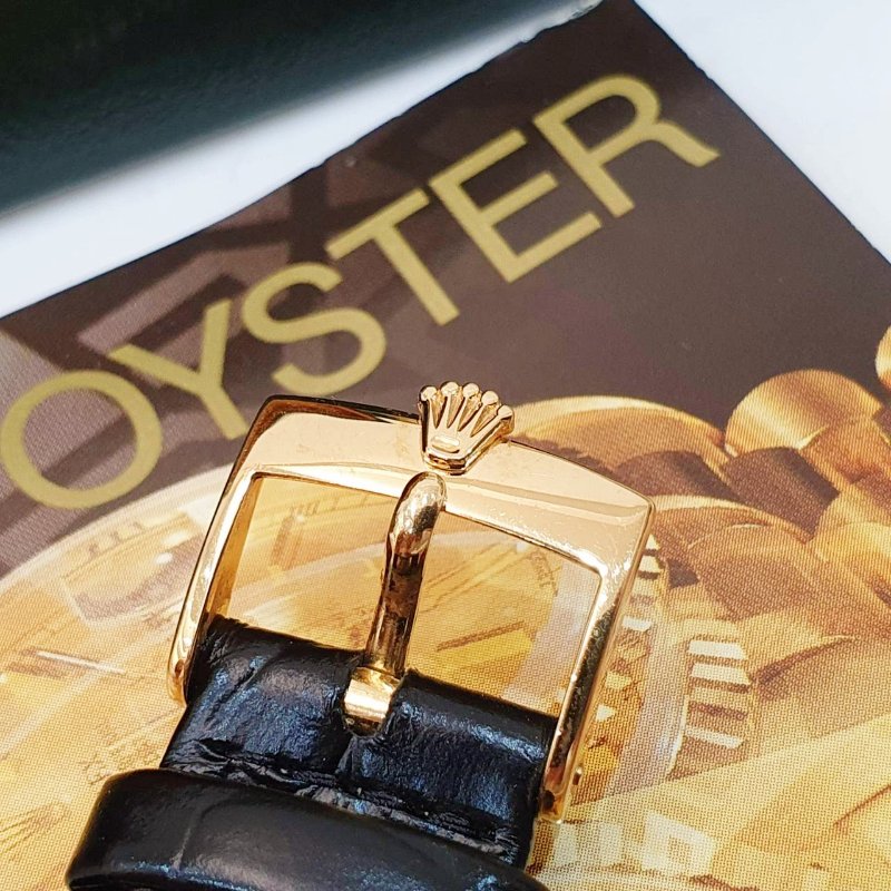 【大眾名錶】ROLEX勞力士18038 Day-Date 18K金男錶 黑色6.9T鑽面盤 後加全鑽圈 大眾名錶G251-7