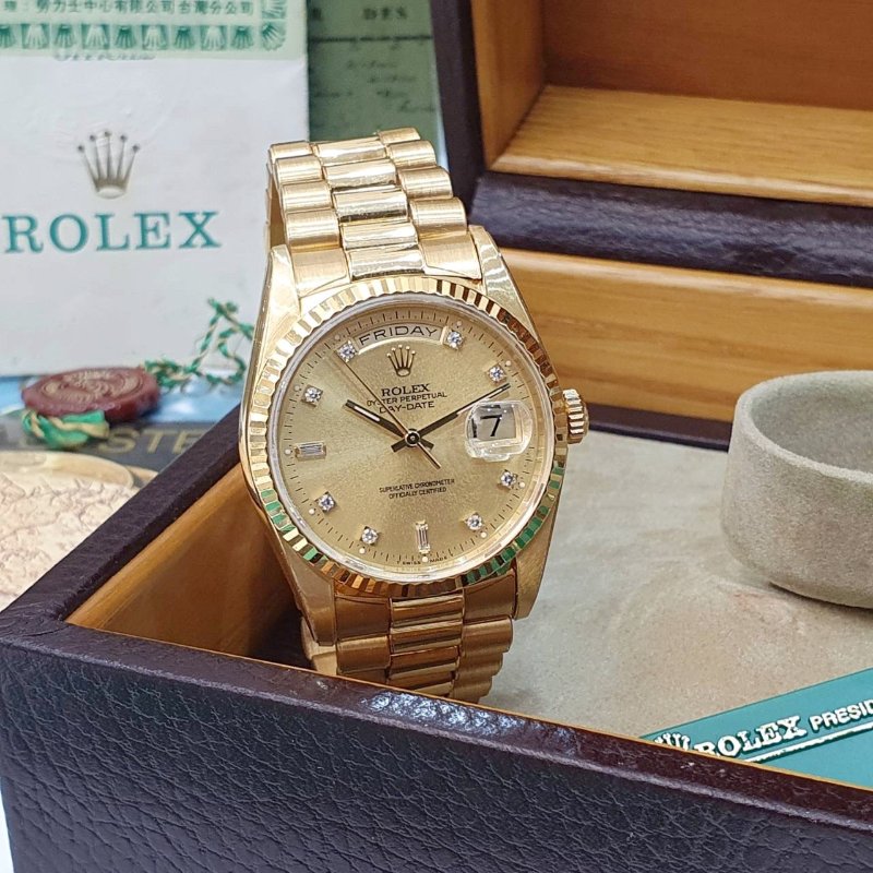 【大眾名錶】ROLEX 勞力士 18238 Day-Date 18K紅蟳錶 原廠全配 原帶未整理 大眾名錶B1268-1
