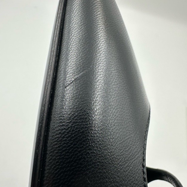 閒置 新HERMES 愛馬仕 Mila 山羊皮 圓頭搭扣 露跟鞋 休閒單鞋 1cm 女款 黑色-9