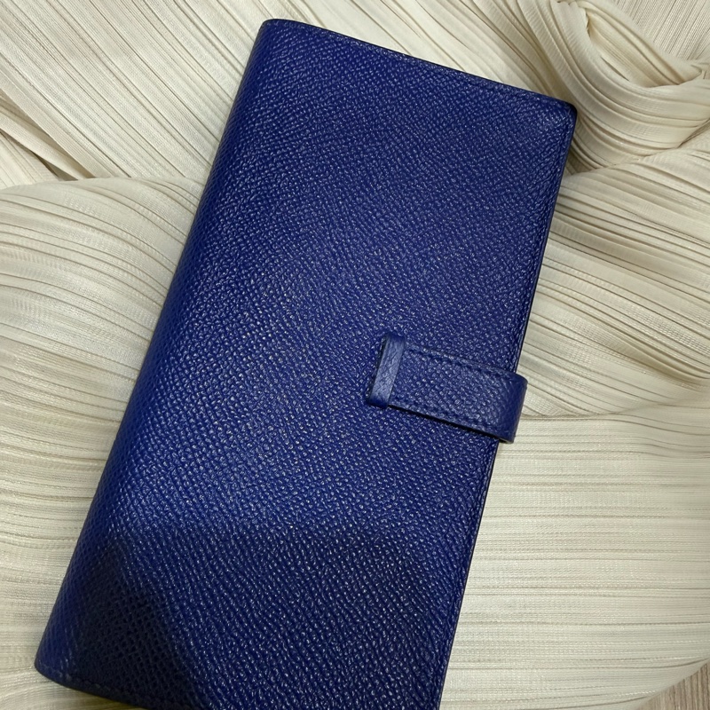 愛馬仕Bearn藍色長夾-1