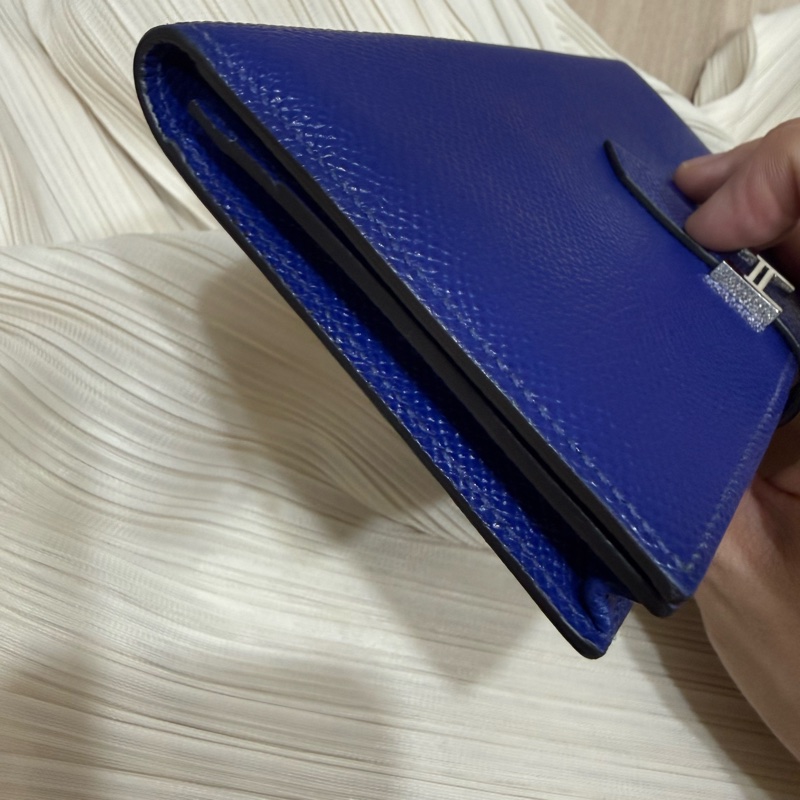 愛馬仕Bearn藍色長夾-4