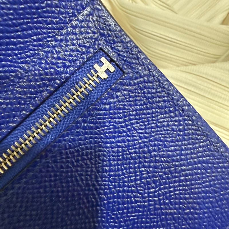 愛馬仕Bearn藍色長夾-8