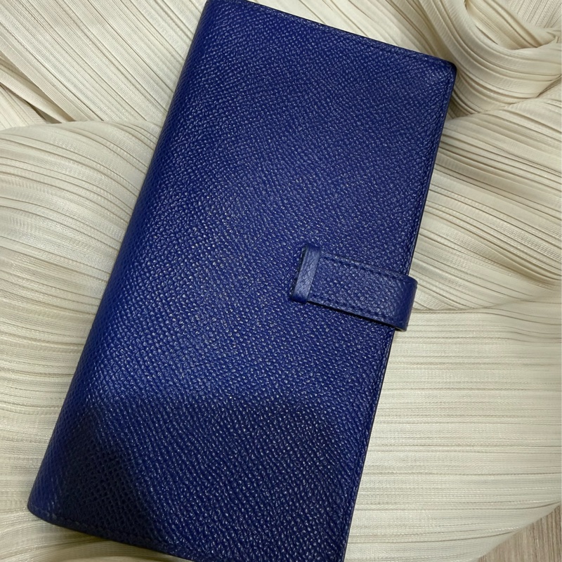 愛馬仕Bearn藍色長夾-11