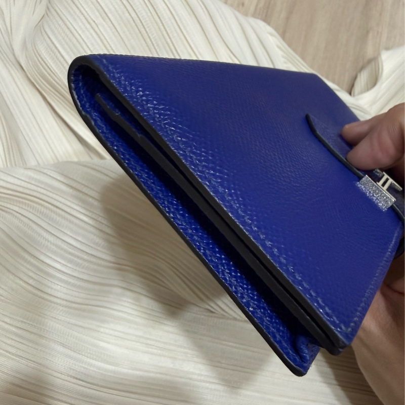 愛馬仕Bearn藍色長夾-13