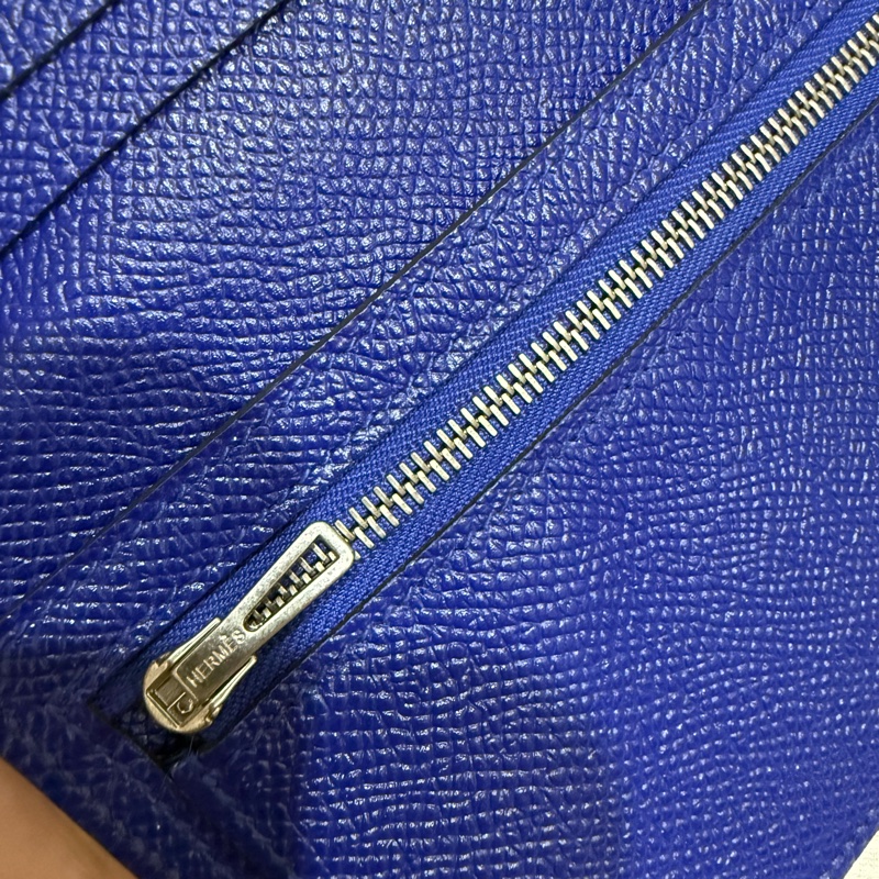 愛馬仕Bearn藍色長夾-18