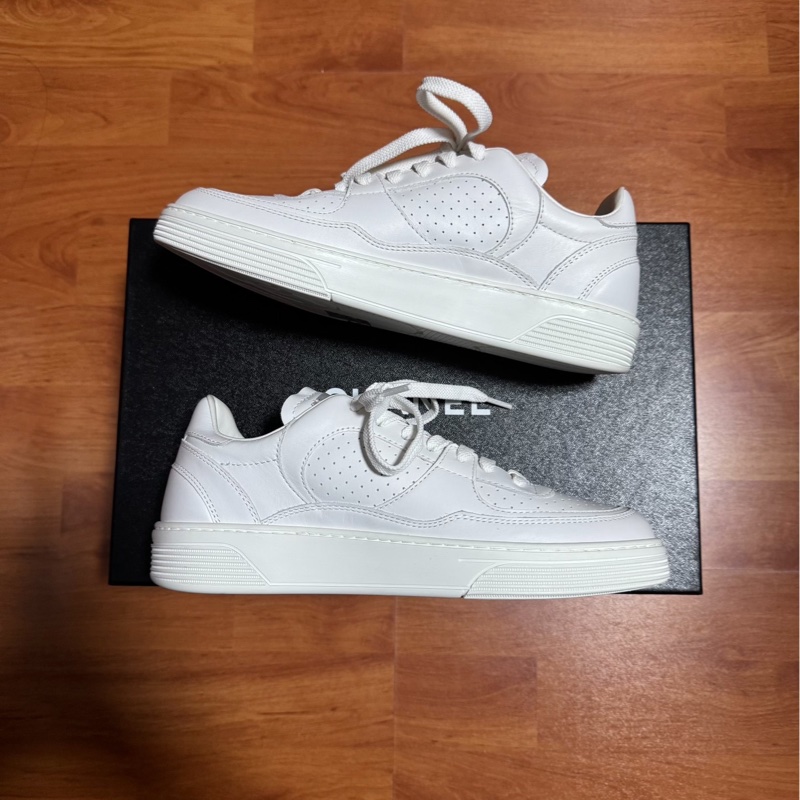 Chanel空軍一號香奈兒雙C徽標低幫板鞋 白色 37.5碼-1