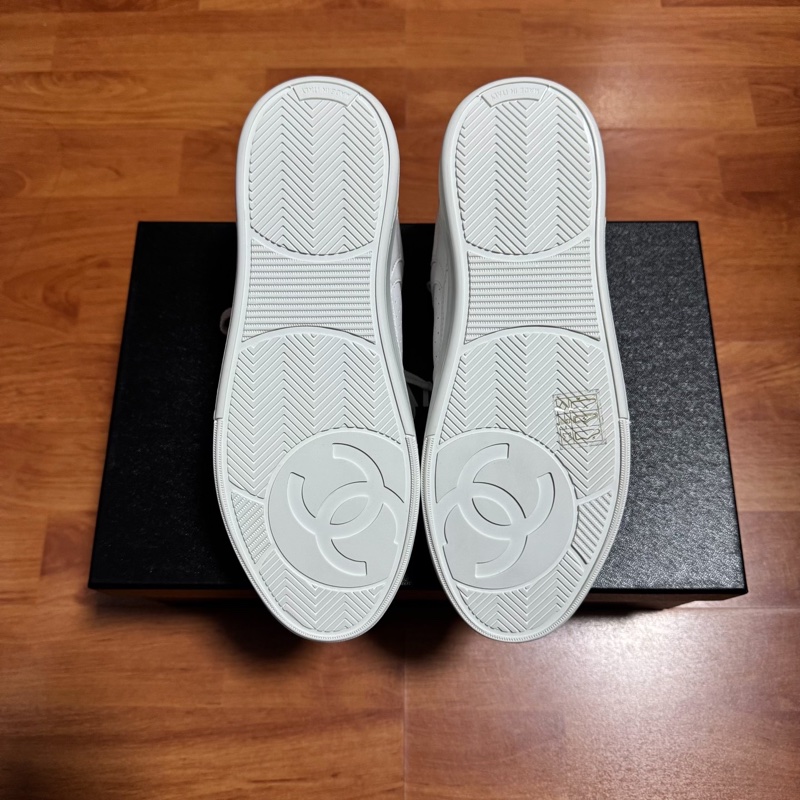 Chanel空軍一號香奈兒雙C徽標低幫板鞋 白色 37.5碼-6