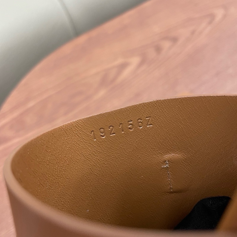 爱马仕Hermes 马车扣拖鞋 金棕色 37.5码-8