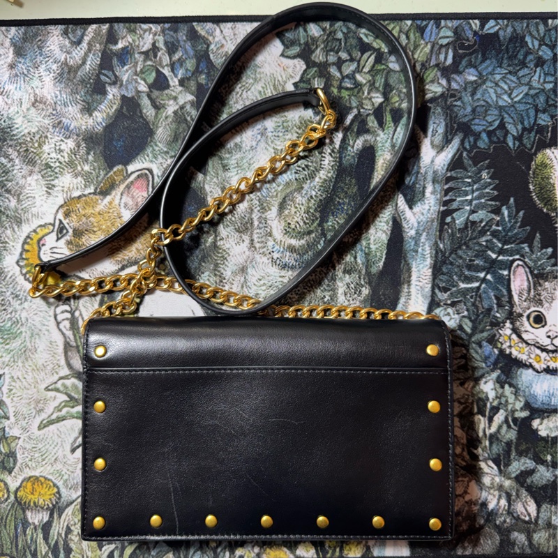 polo 卯釘金屬黑色側背包-2