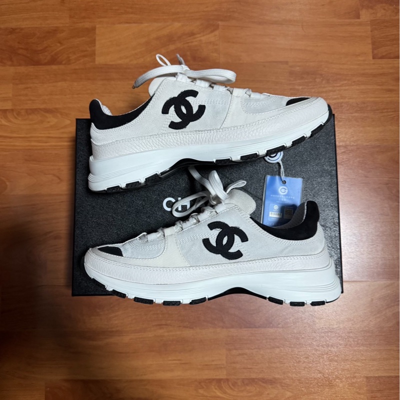 Chanel新款運動鞋香奈兒26C羅緞 低幫女鞋 白色 37碼-0