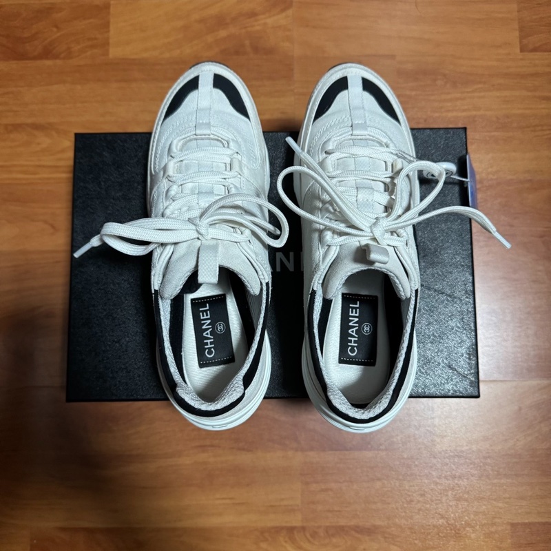 Chanel新款運動鞋香奈兒26C羅緞 低幫女鞋 白色 37碼-4