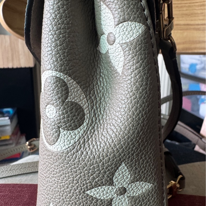 LV tiny斑鳩灰壓紋背包-1