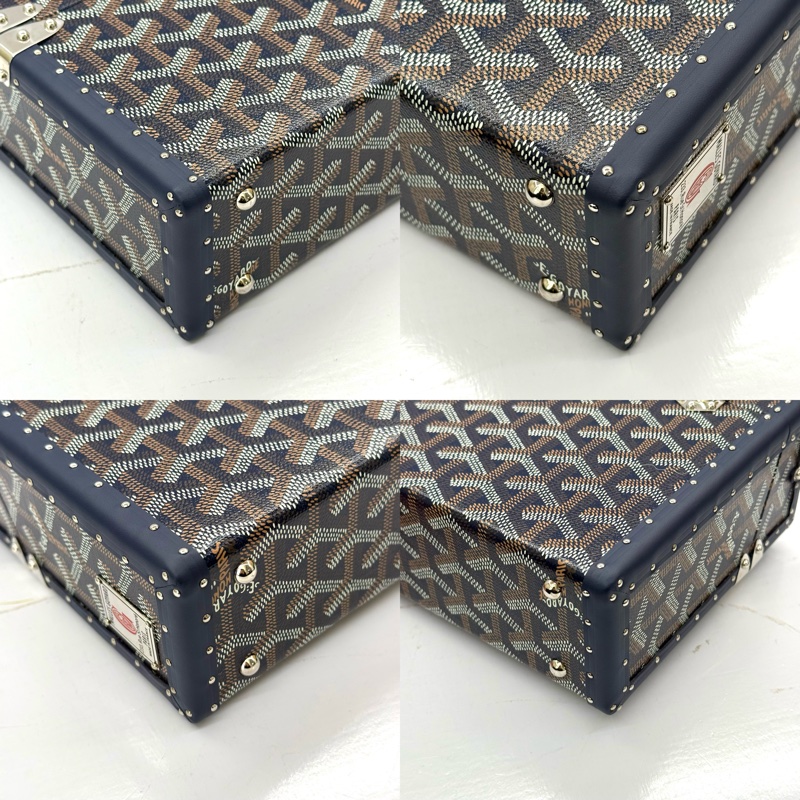 GOYARD TRUNK CASSETTE系列滿版LOGO 手工帆布方盒斜背包-4