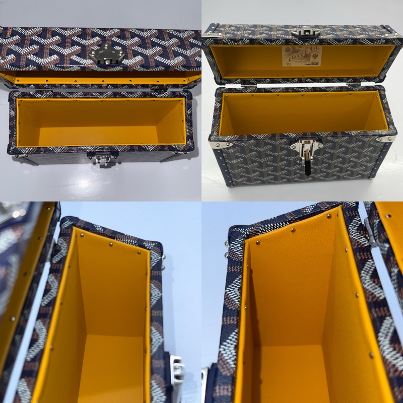 GOYARD TRUNK CASSETTE系列滿版LOGO 手工帆布方盒斜背包-7