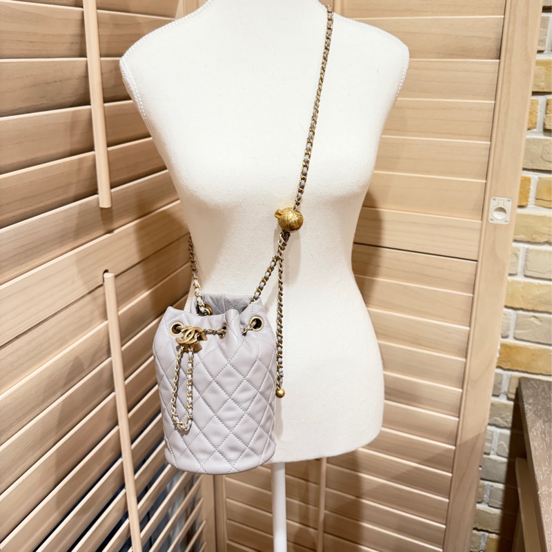 Chanel 22s 香奈兒菱格紋金球小水桶 晶片款-2