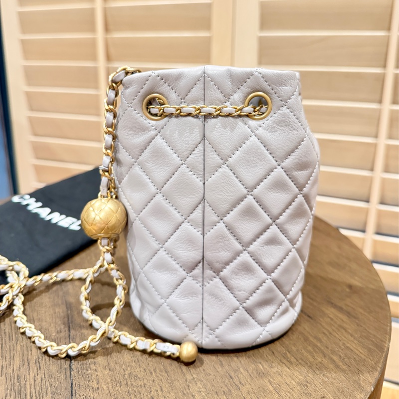 Chanel 22s 香奈兒菱格紋金球小水桶 晶片款-4