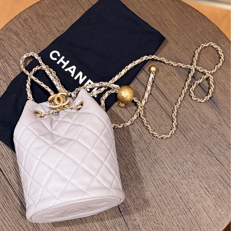 Chanel 22s 香奈兒菱格紋金球小水桶 晶片款-5